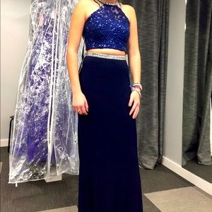 Gorgeous navy two piece prom/formal/black tie dress